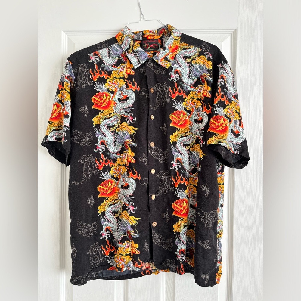 Vintage Kennington Dragon Button Down Shirt /XL /multicolor